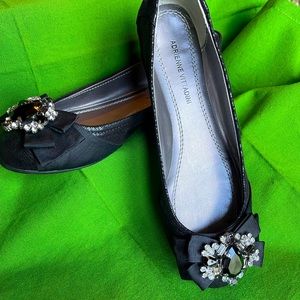 Adrienne Vittadini Embellished Black Flats